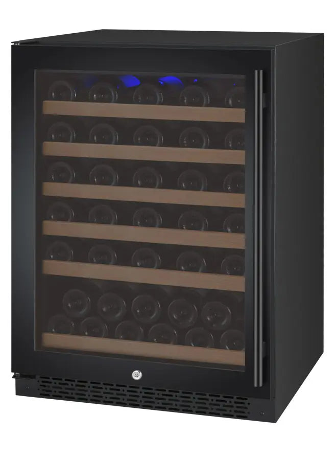 Allavino 24" Wide FlexCount II Tru-Vino 56 Bottle Single Zone Black Right Hinge Wine Refrigerator