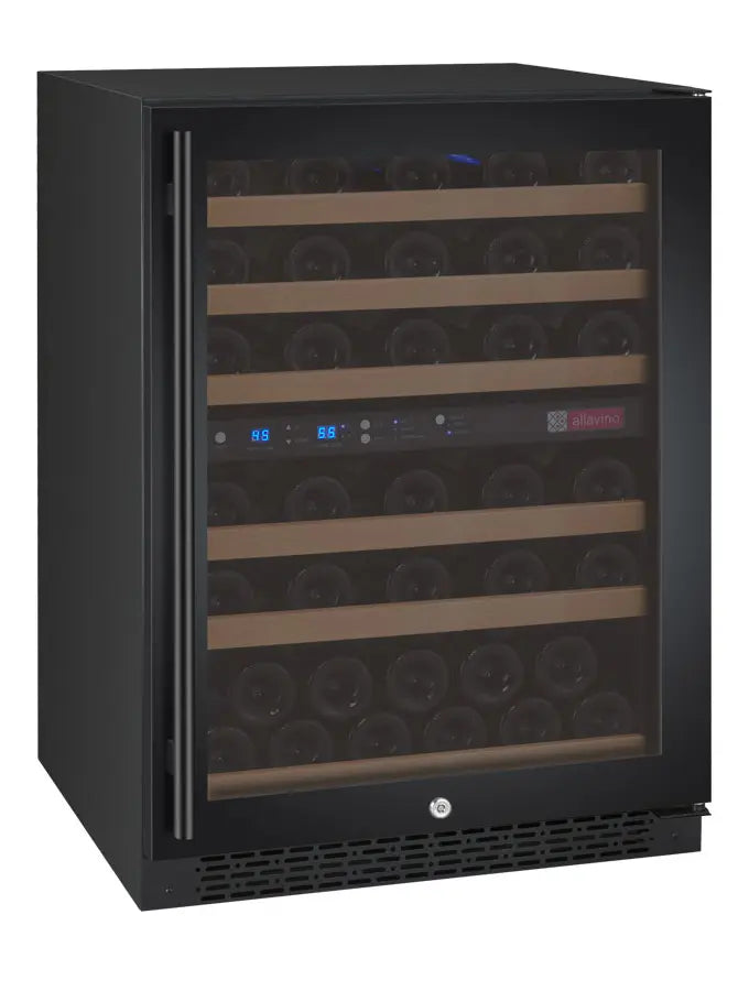 Allavino 24" Wide FlexCount II Tru-Vino 56 Bottle Dual Zone Black Right Hinge Wine Refrigerator