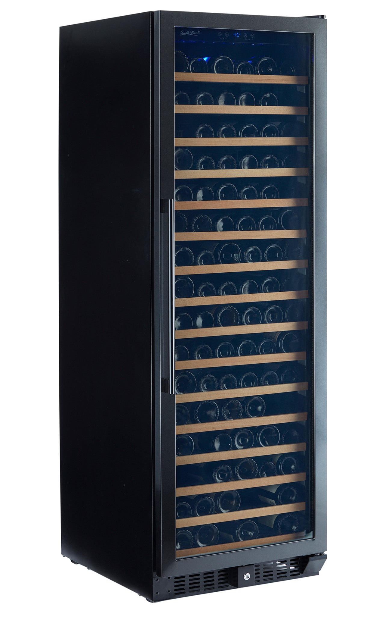 166 Bottle Black Stainless Wine Refrigerator, Single Zone