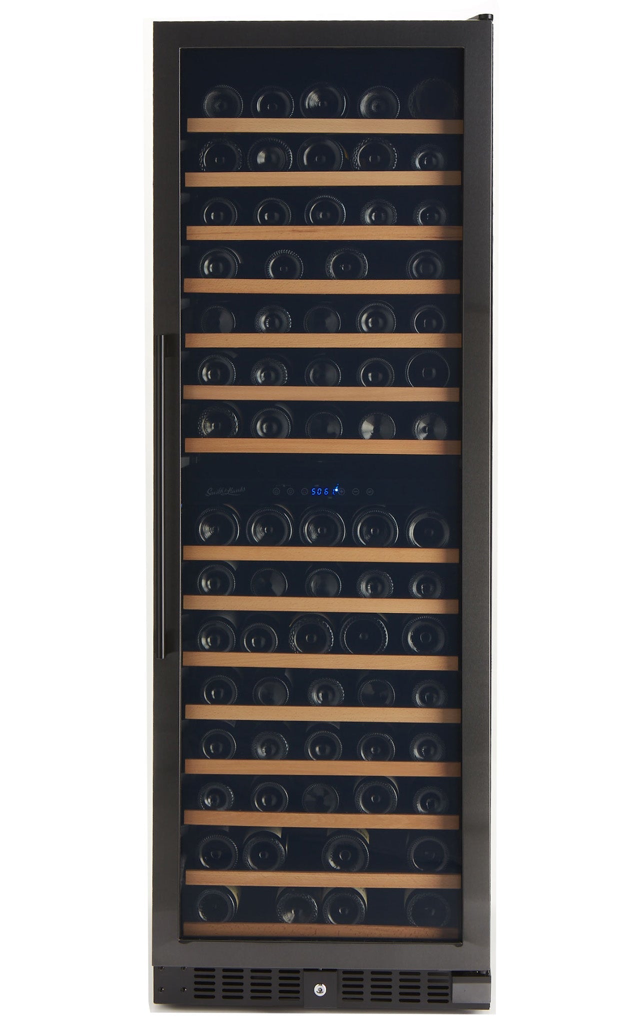 166 Bottle Black Stainless Wine Refrigerator, Dual Zone