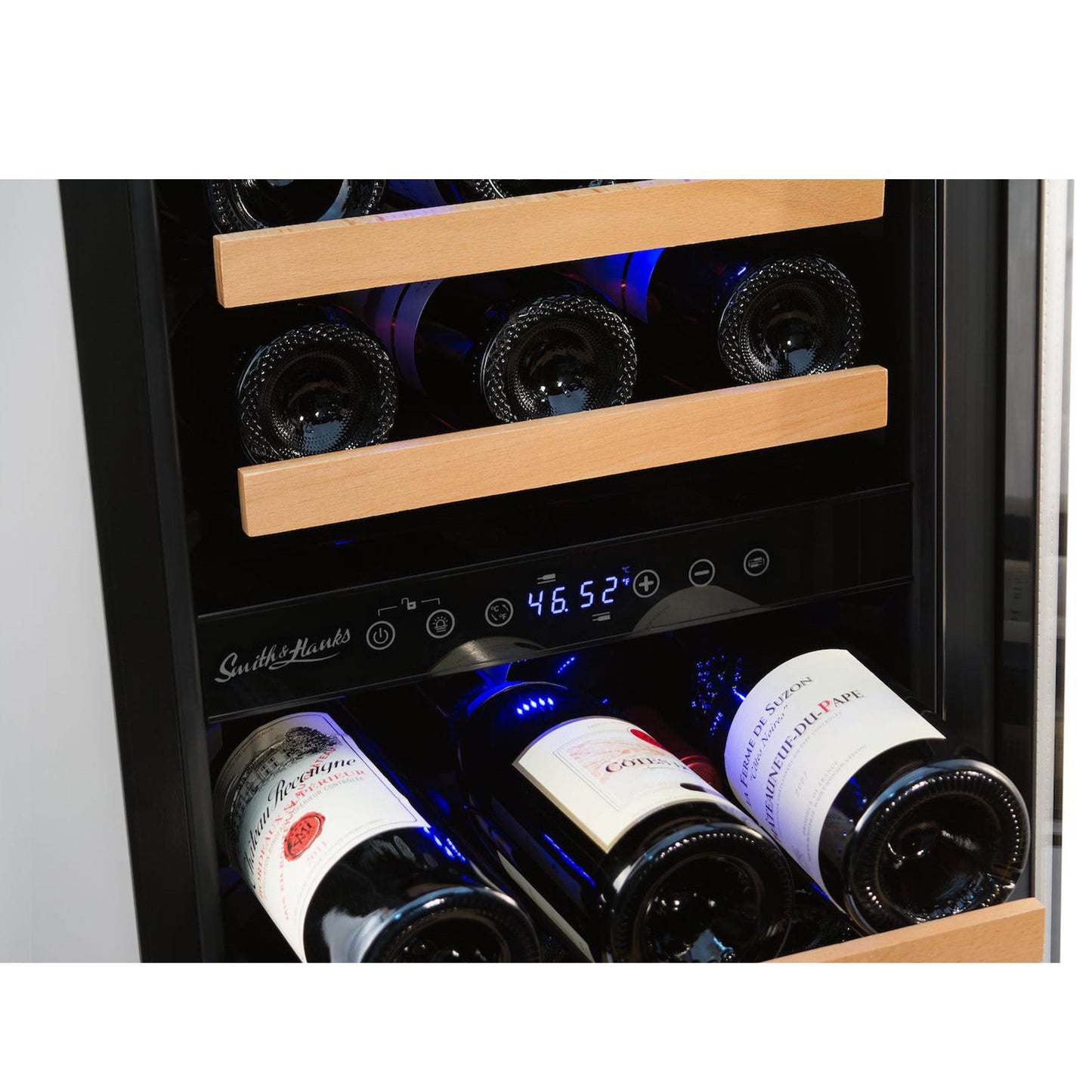 32 Bottle Dual Zone Wine Cooler, Stainless Steel Door Trim