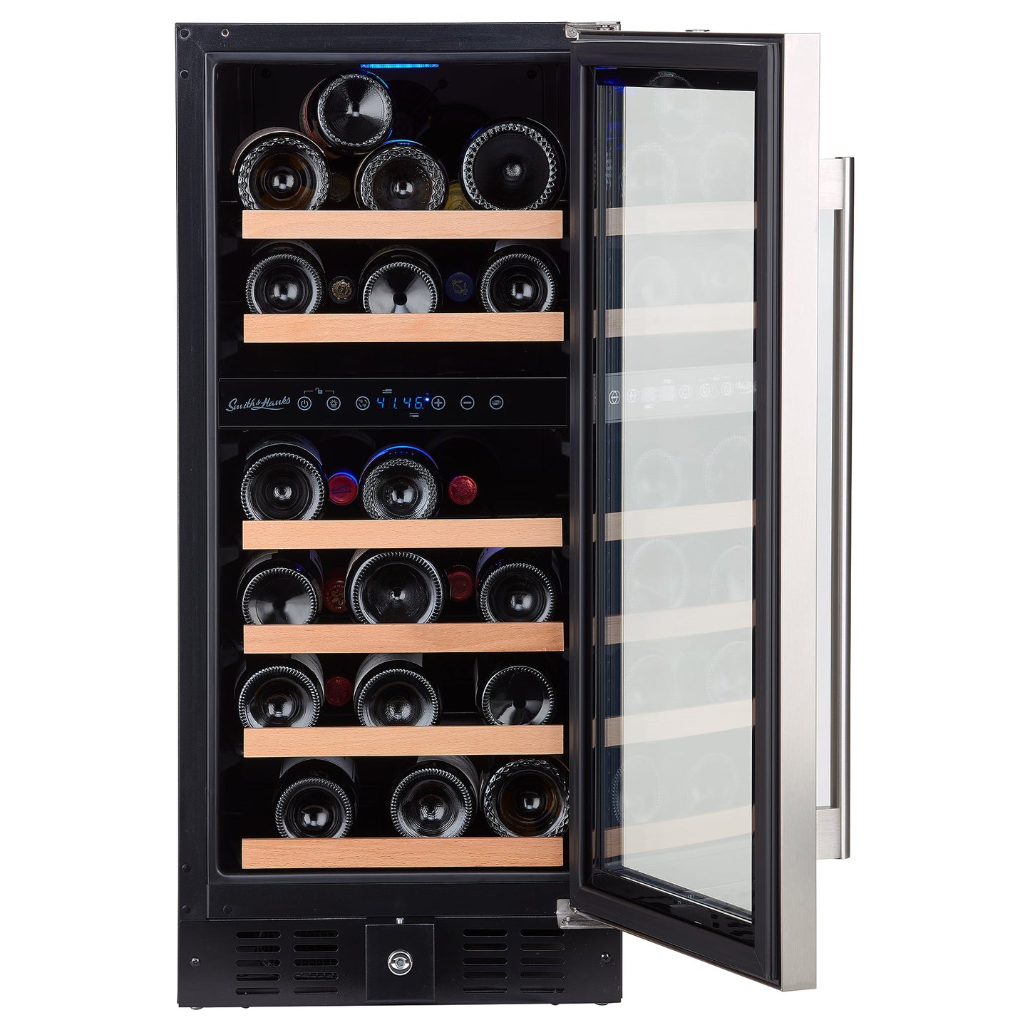 32 Bottle Dual Zone Wine Cooler, Stainless Steel Door Trim