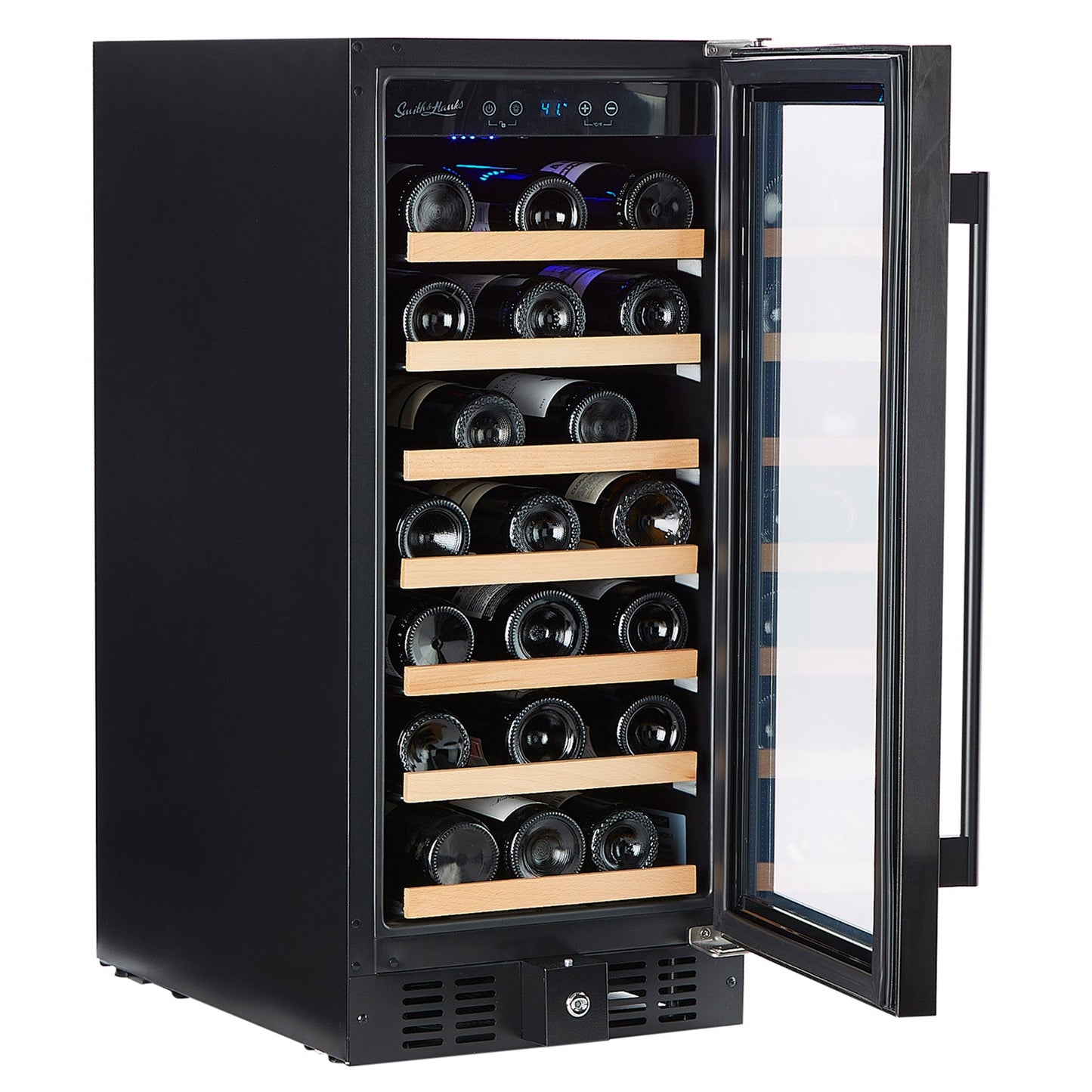 34 Bottle Black Stainless Under Counter Wine Cooler