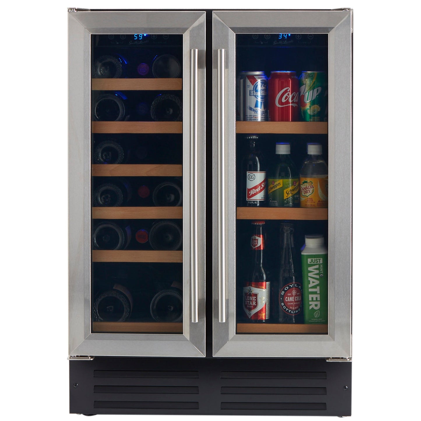 Dual Zone Stainless Steel Under Counter Wine and Beverage Cooler