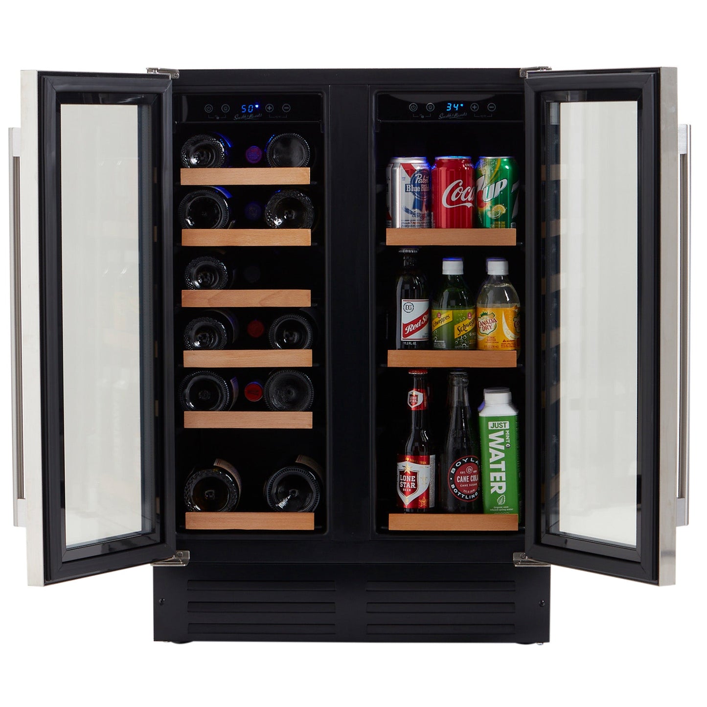 Dual Zone Stainless Steel Under Counter Wine and Beverage Cooler