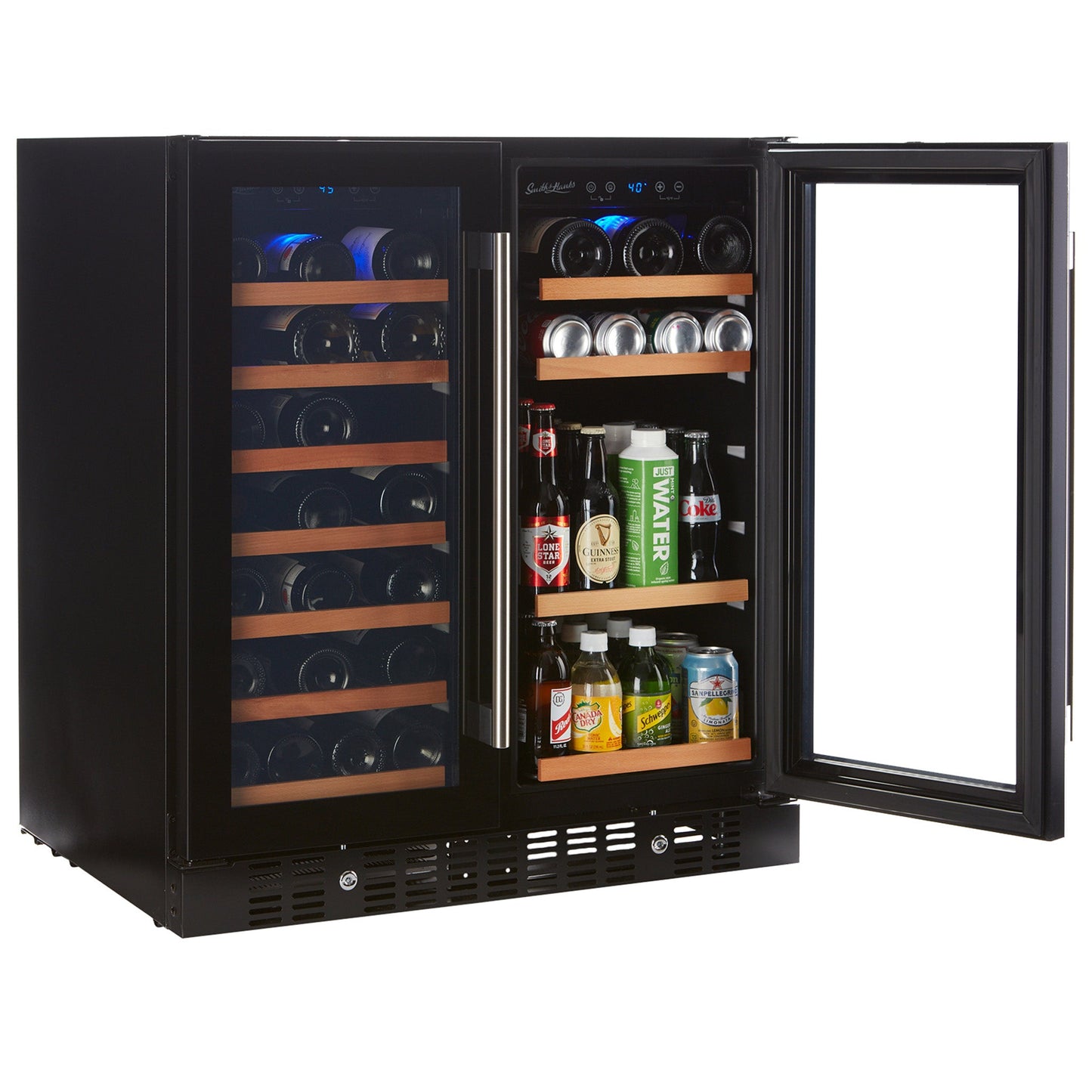 Wine & Beverage Cooler, Smoked Black Glass Door