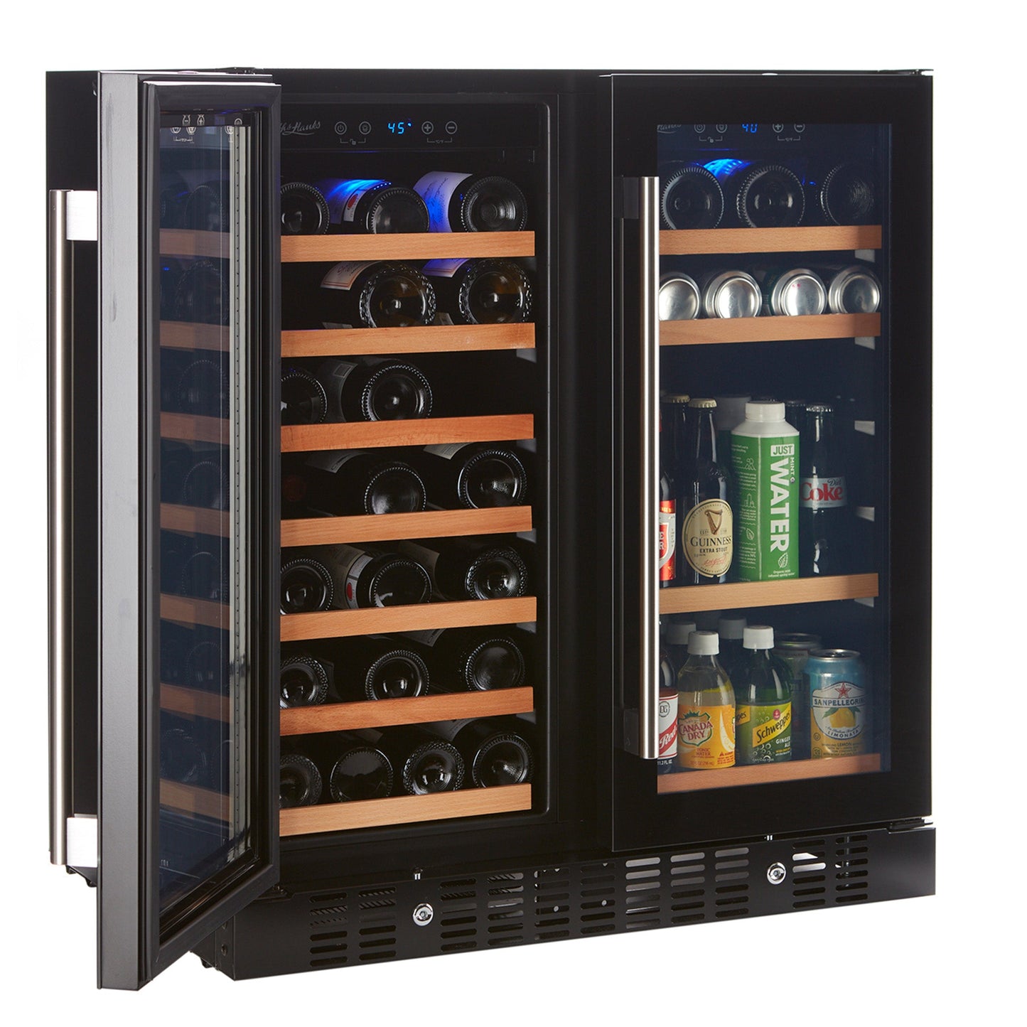 Wine & Beverage Cooler, Smoked Black Glass Door