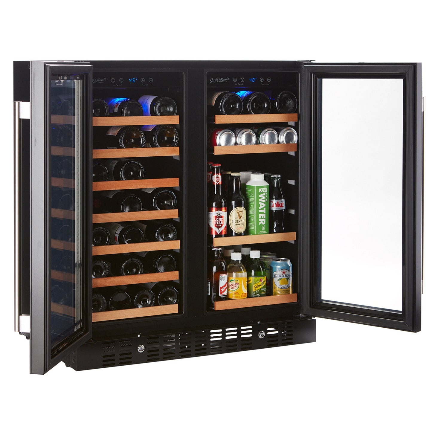 Wine & Beverage Cooler, Smoked Black Glass Door