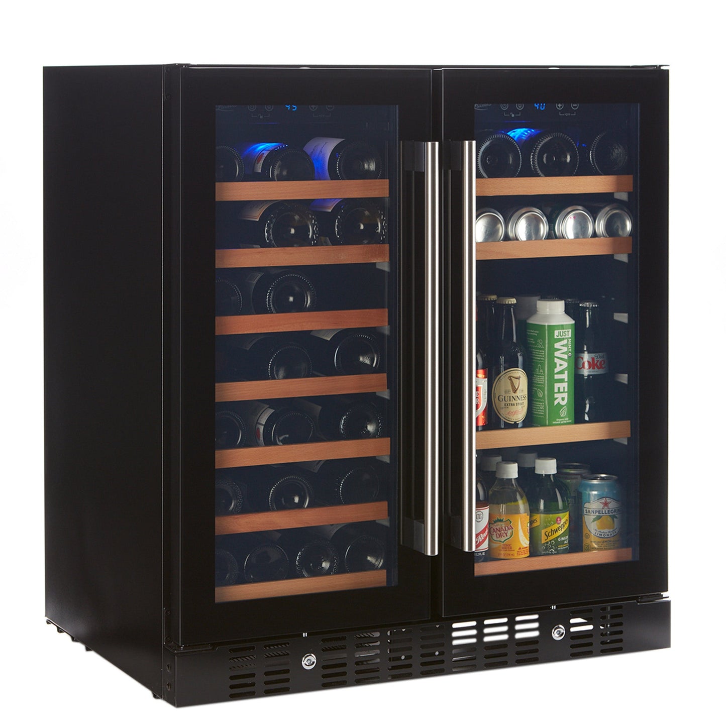 Wine & Beverage Cooler, Smoked Black Glass Door