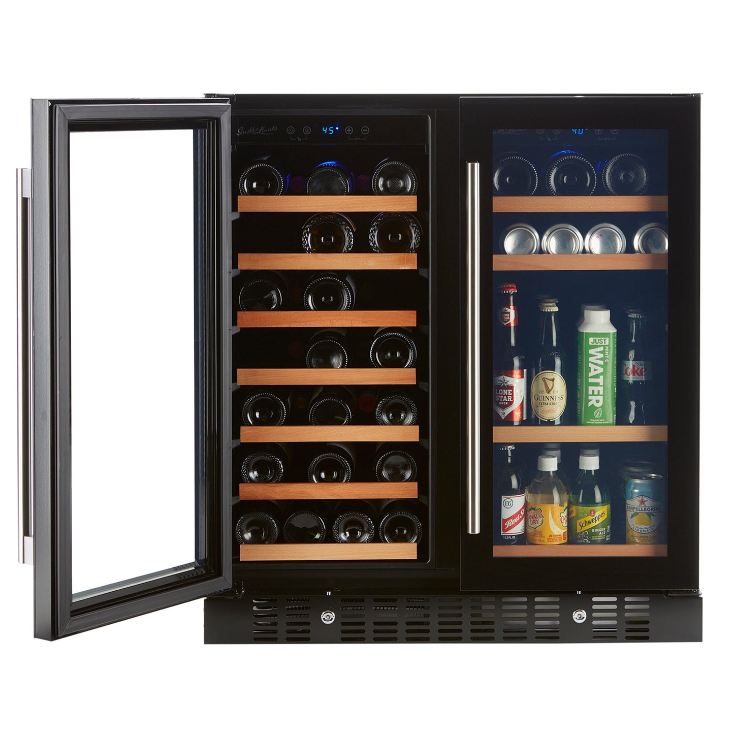 Wine & Beverage Cooler, Smoked Black Glass Door